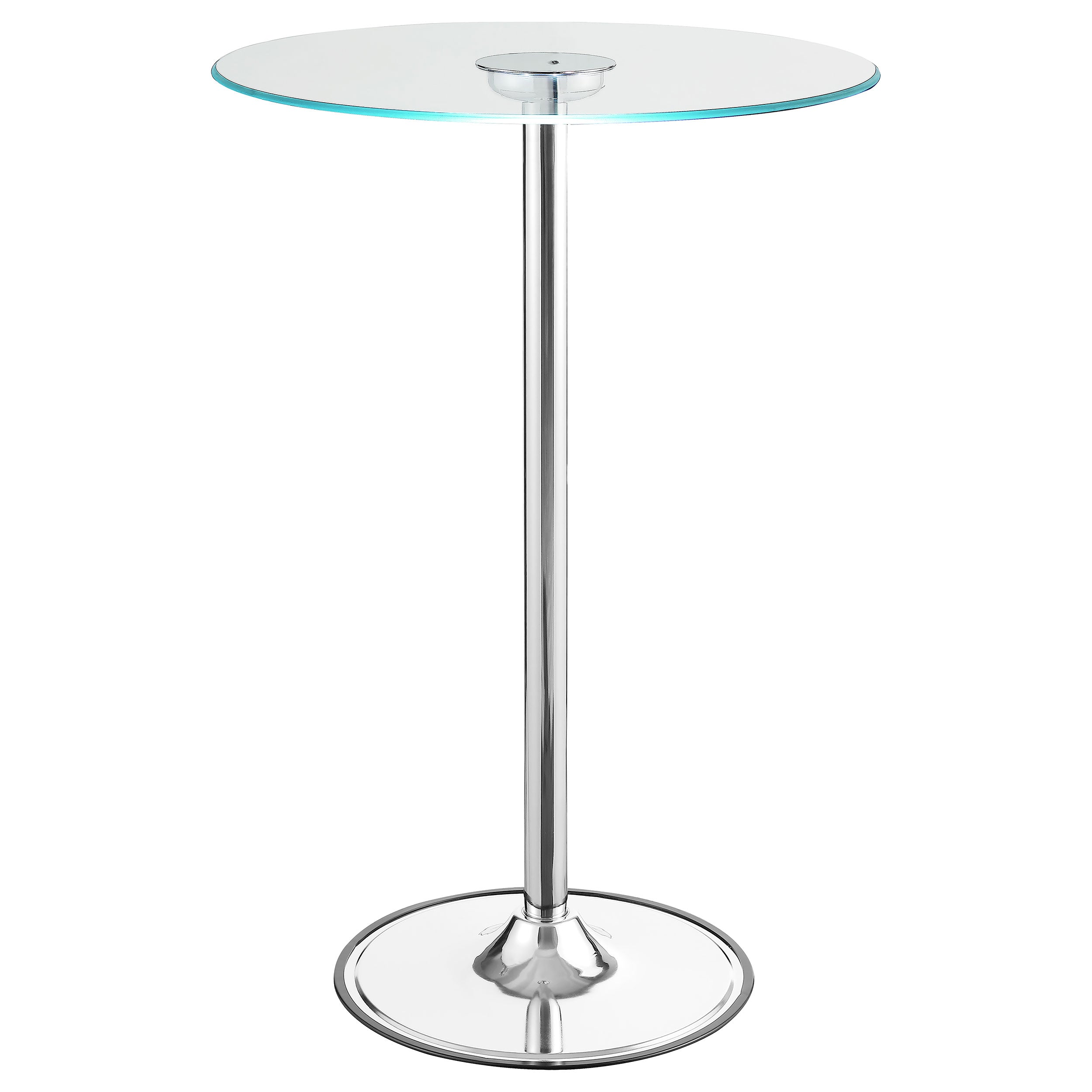Thea Round 28-inch Glass Top LED Bistro Bar Table Chrome — view 8