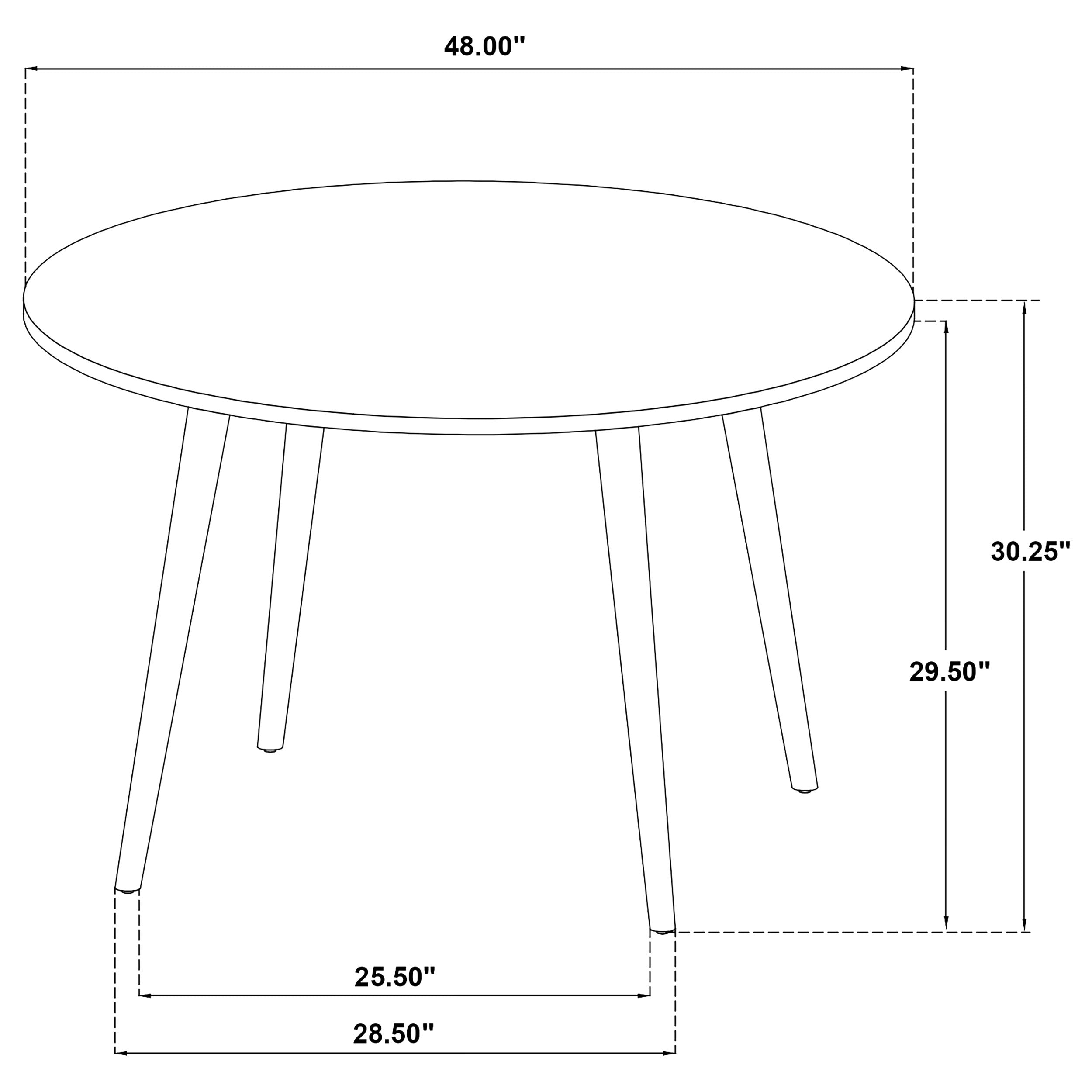 Andrews 48-inch Round Wood Dining Room Table Light Ash — view 6