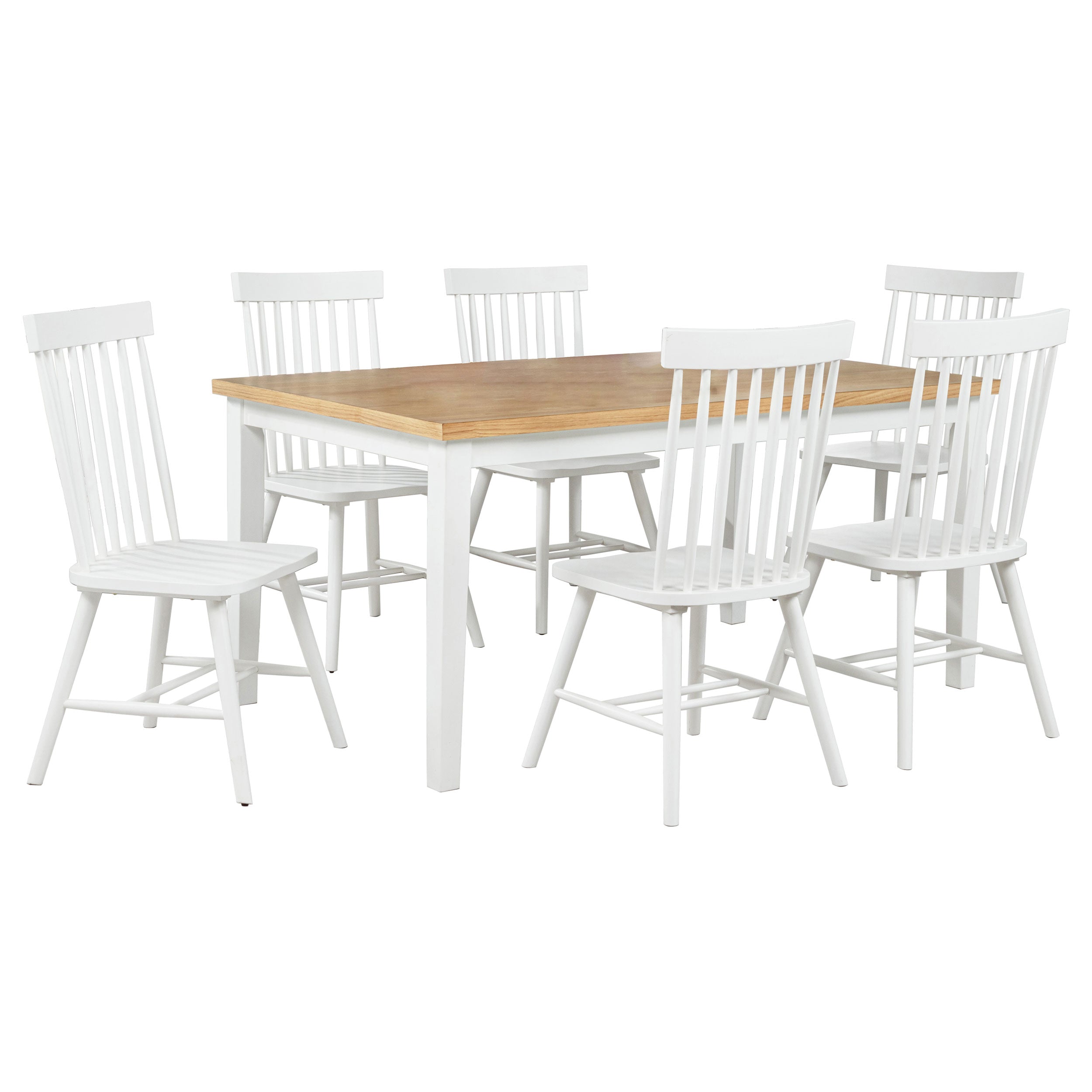 Andrews 7-piece Rectangular Dining Set Light Ash and White — view 2