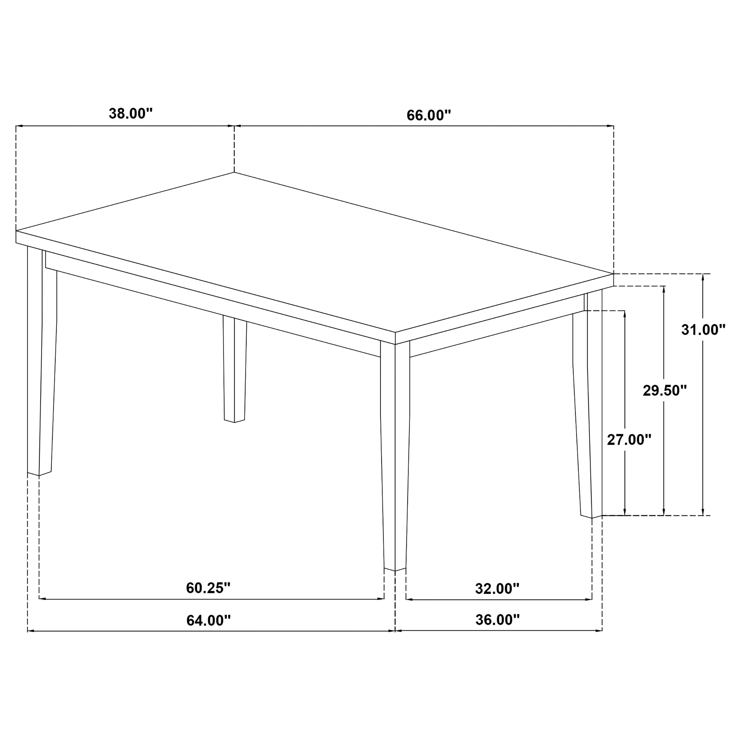 Andrews 66-inch Rectangular Dining Table Light Ash and White — view 10