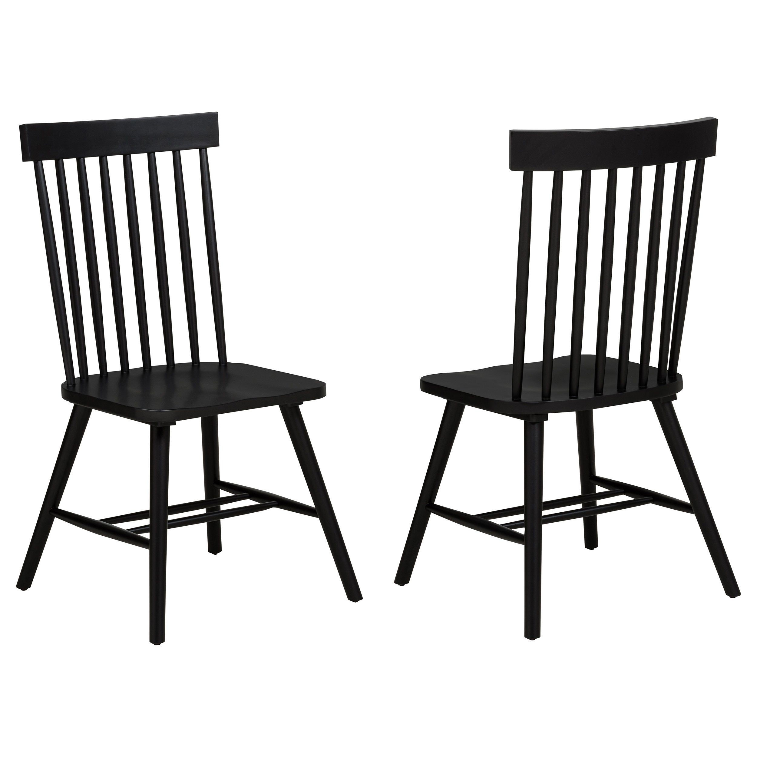 Andrews Windsor Spindle Back Dining Side Chair Black (Set of 2) — view 1