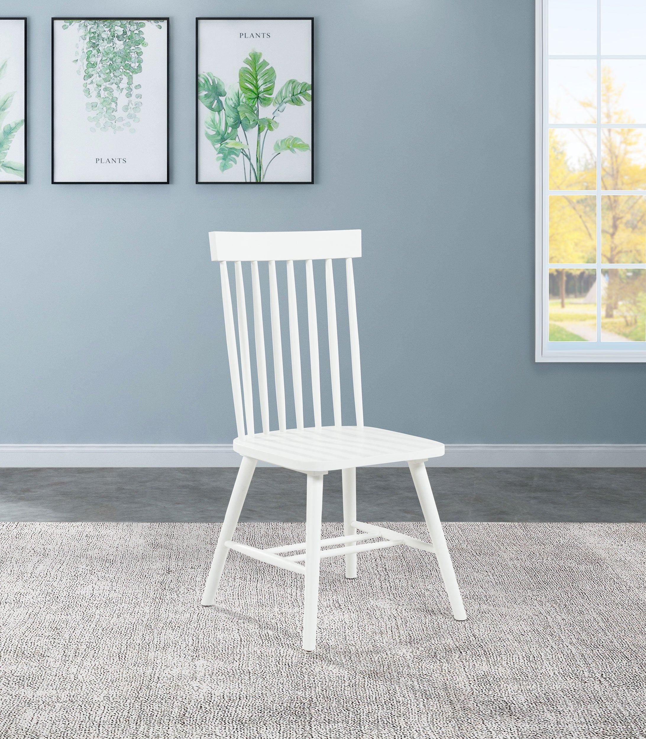 Andrews Windsor Spindle Back Dining Side Chair White (Set of 2) — view 2
