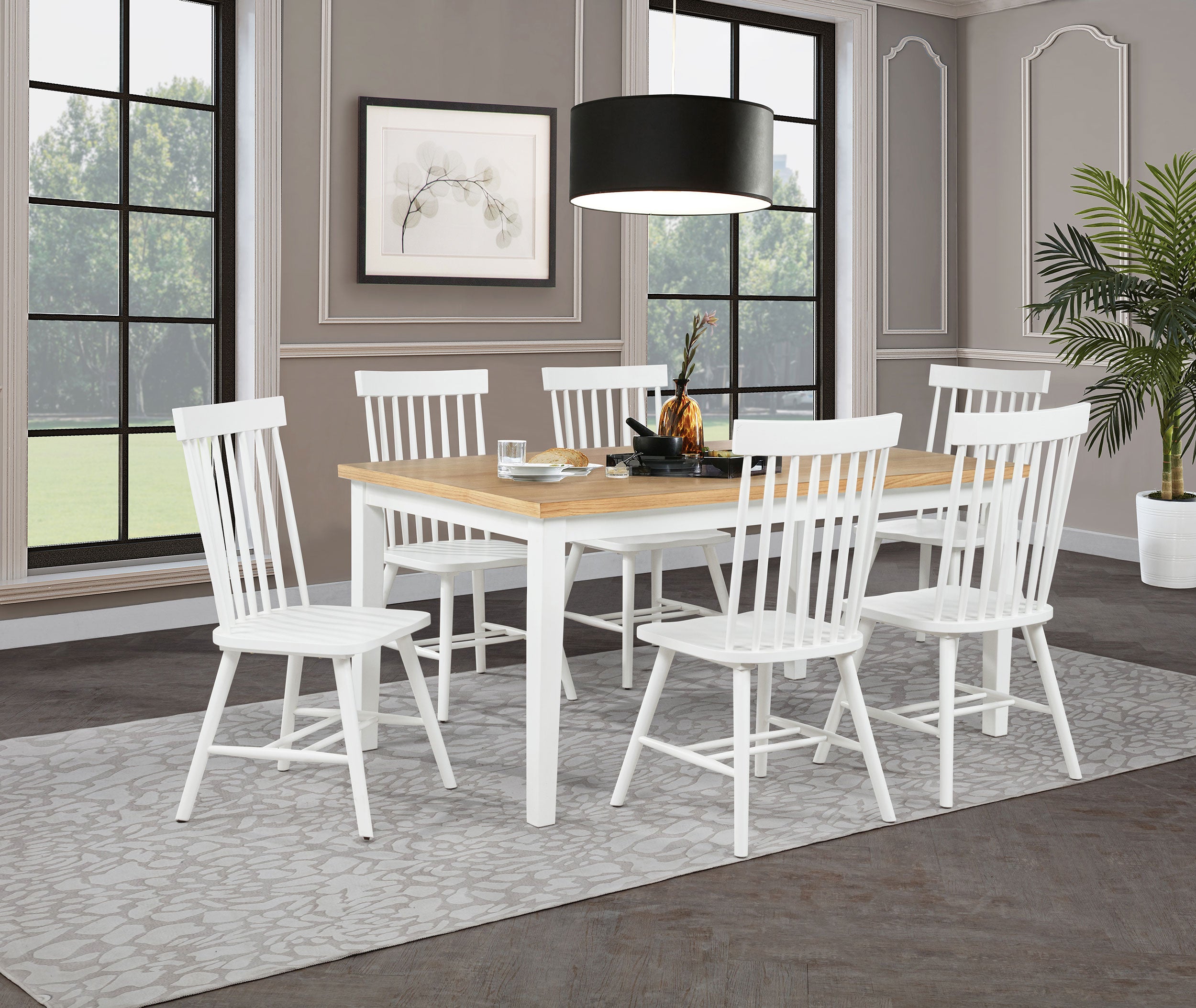 Andrews Windsor Spindle Back Dining Side Chair White (Set of 2) — view 14