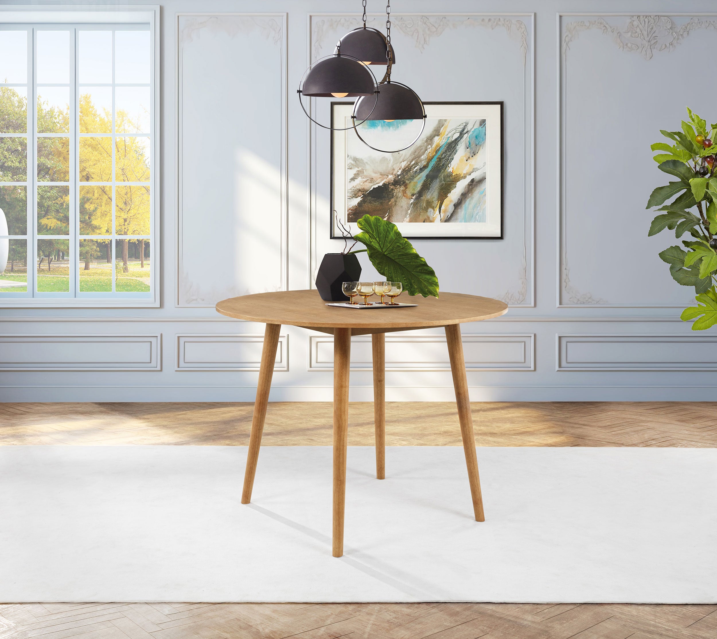 Andrews 48-inch Round Counter Height Dining Table Light Ash — view 2