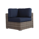 Wicker Sectional Sofa With Cushions And Table