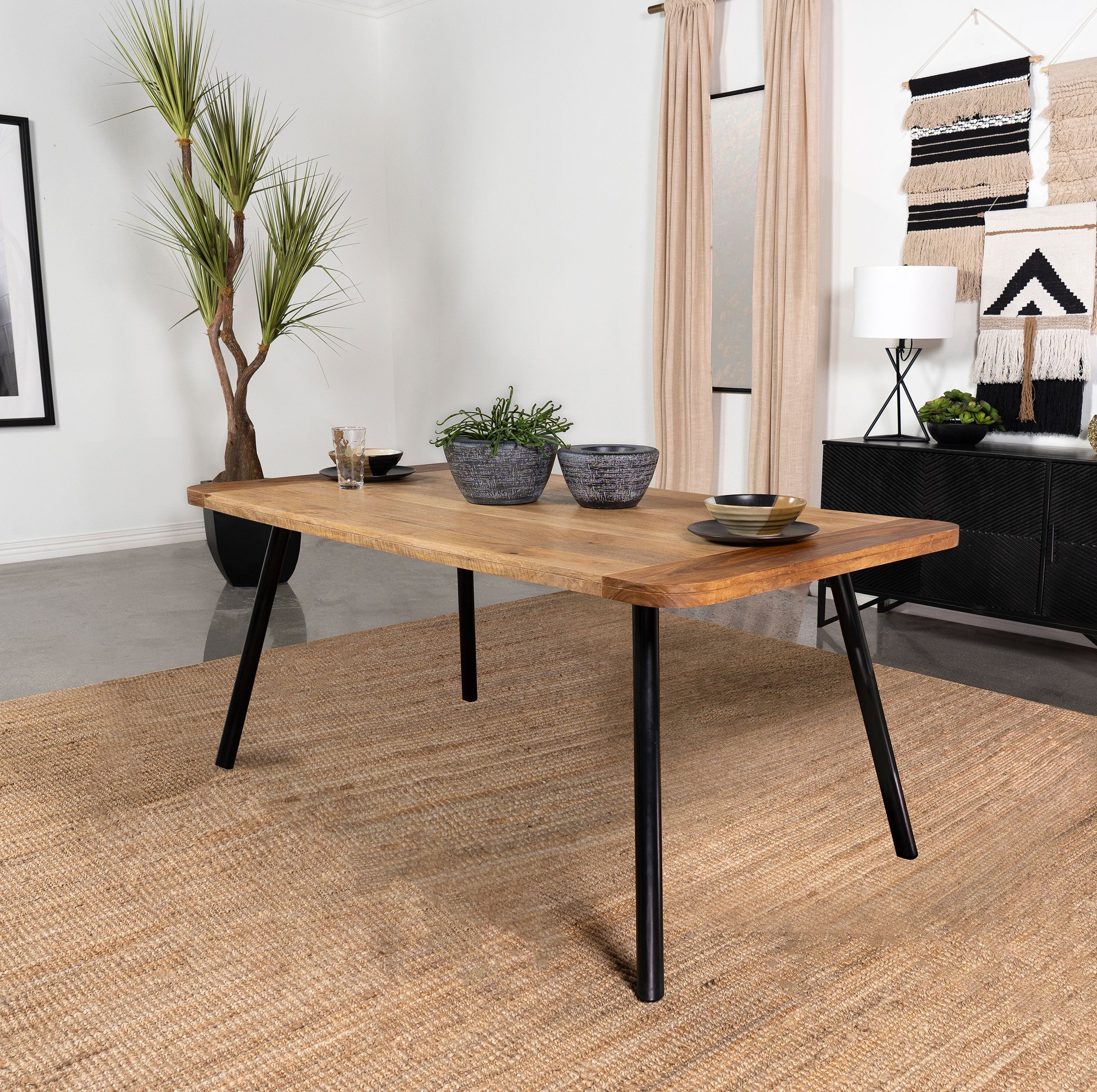 Maverick 70-inch Solid Wood Dining Table Natural Mango — view 2