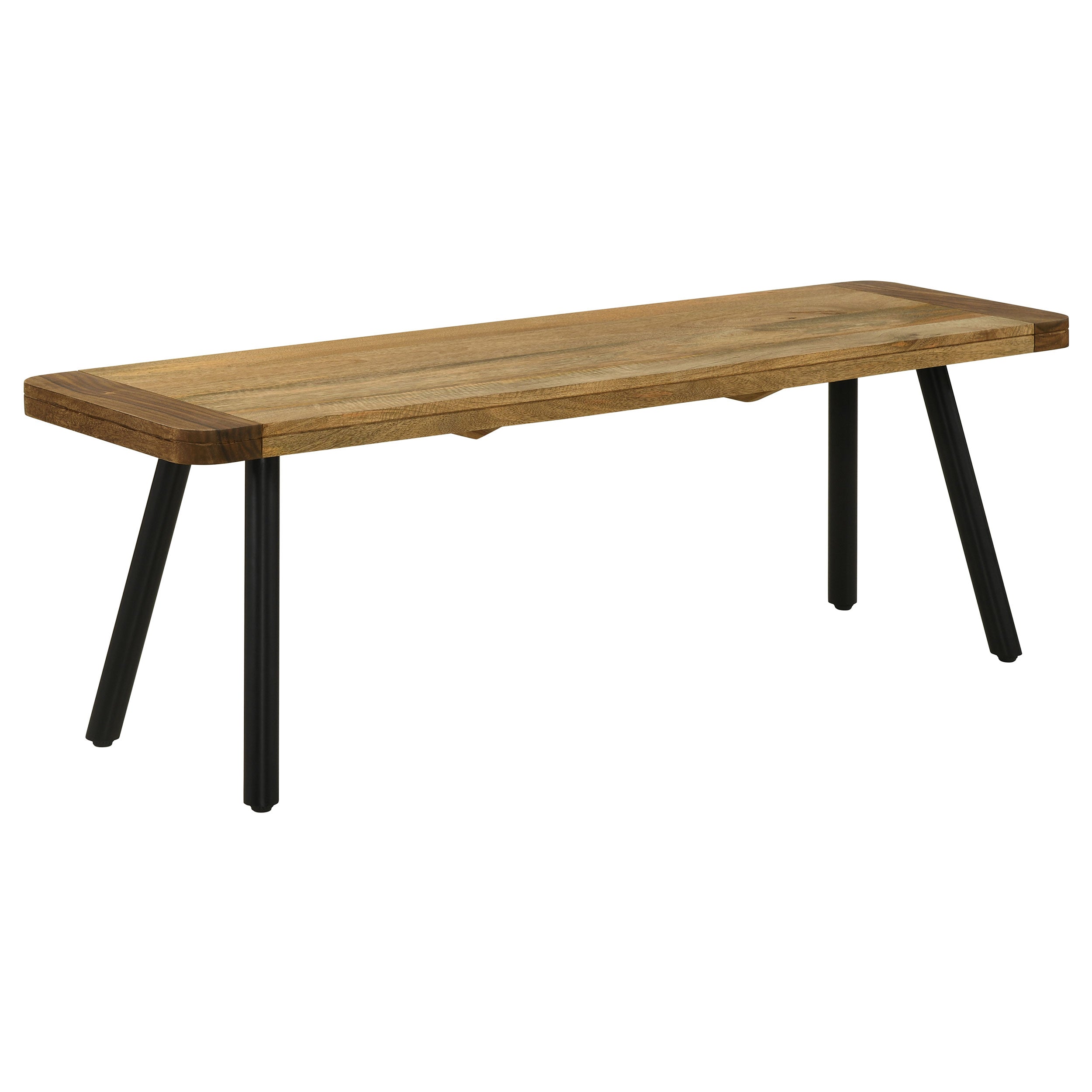 Maverick Wood Dining Bench Natural Mango and Black — view 1