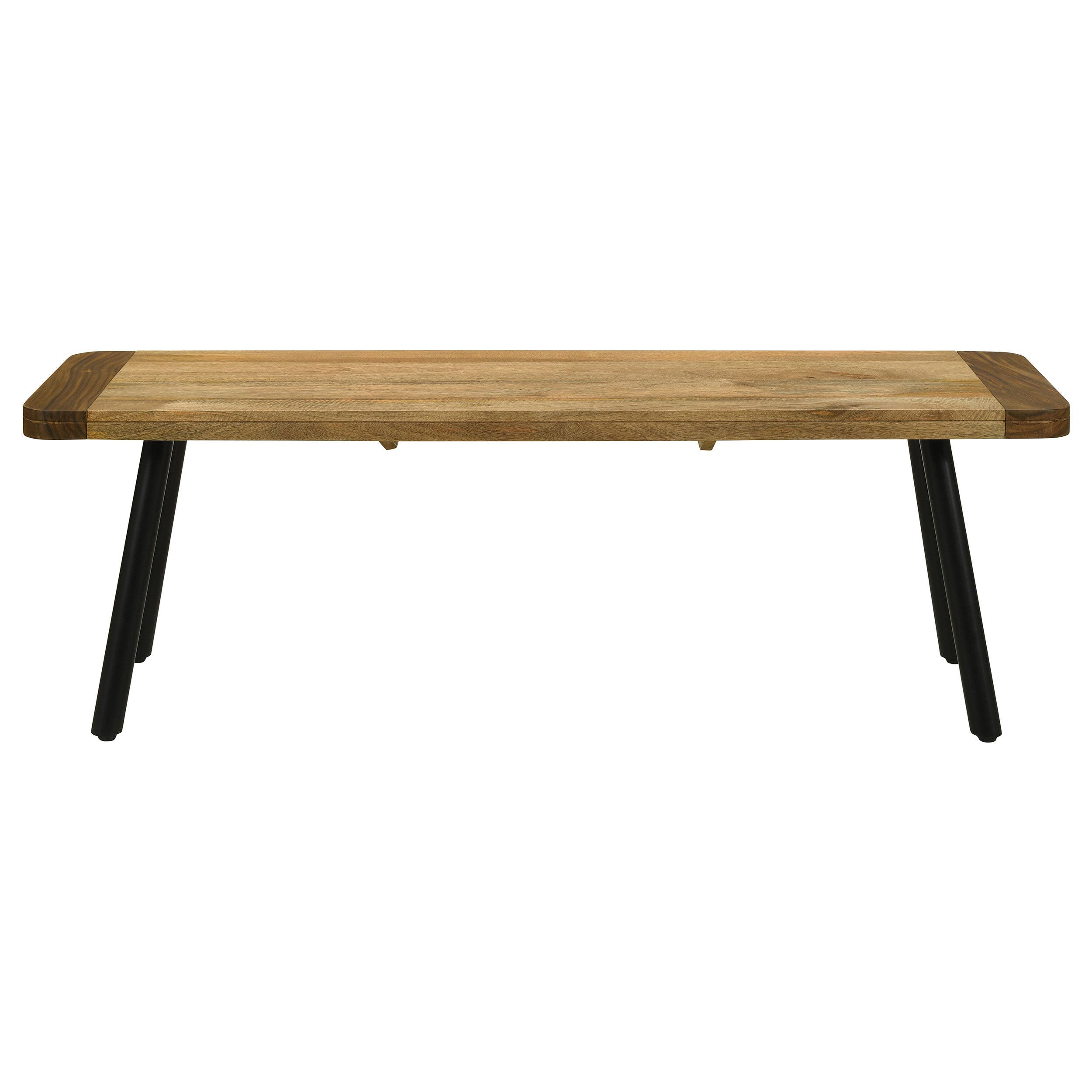 Maverick Wood Dining Bench Natural Mango and Black — view 3