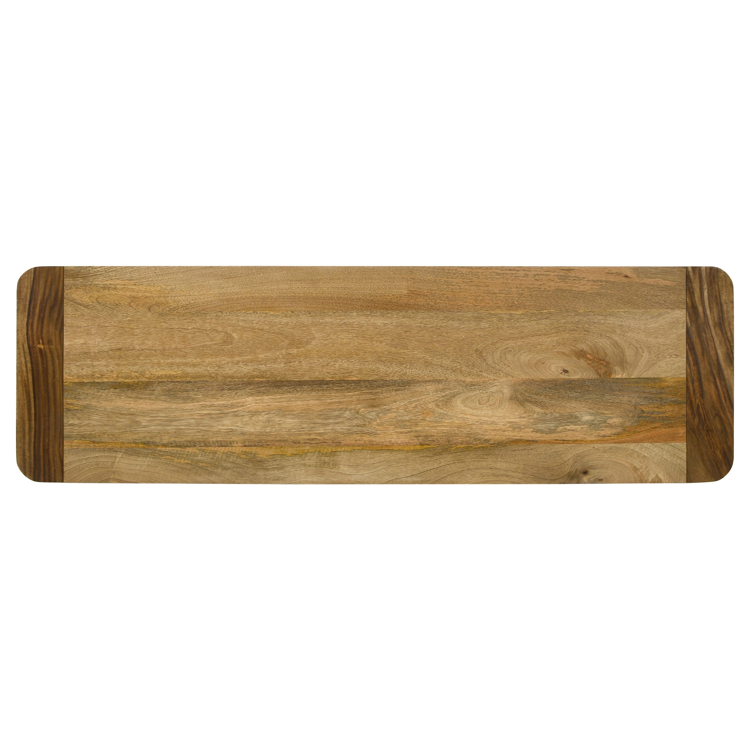 Maverick Wood Dining Bench Natural Mango and Black — view 5