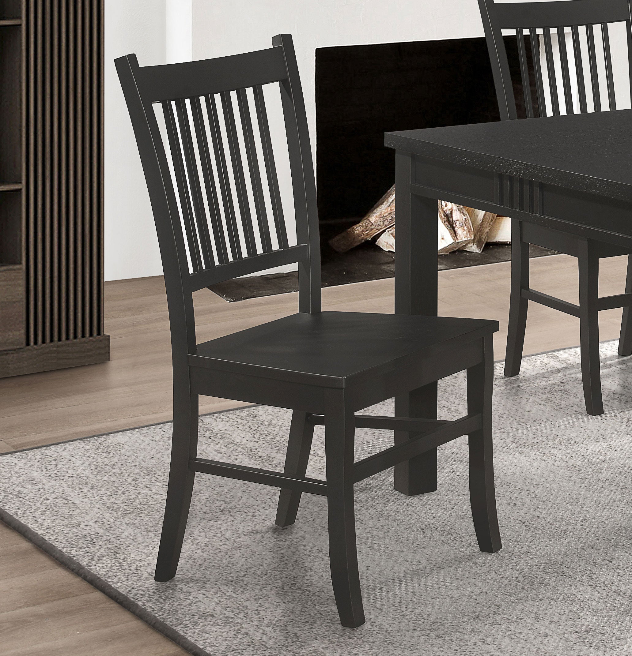 Marbrisa Wood Dining Side Chair Matte Black (Set of 2) — view 2