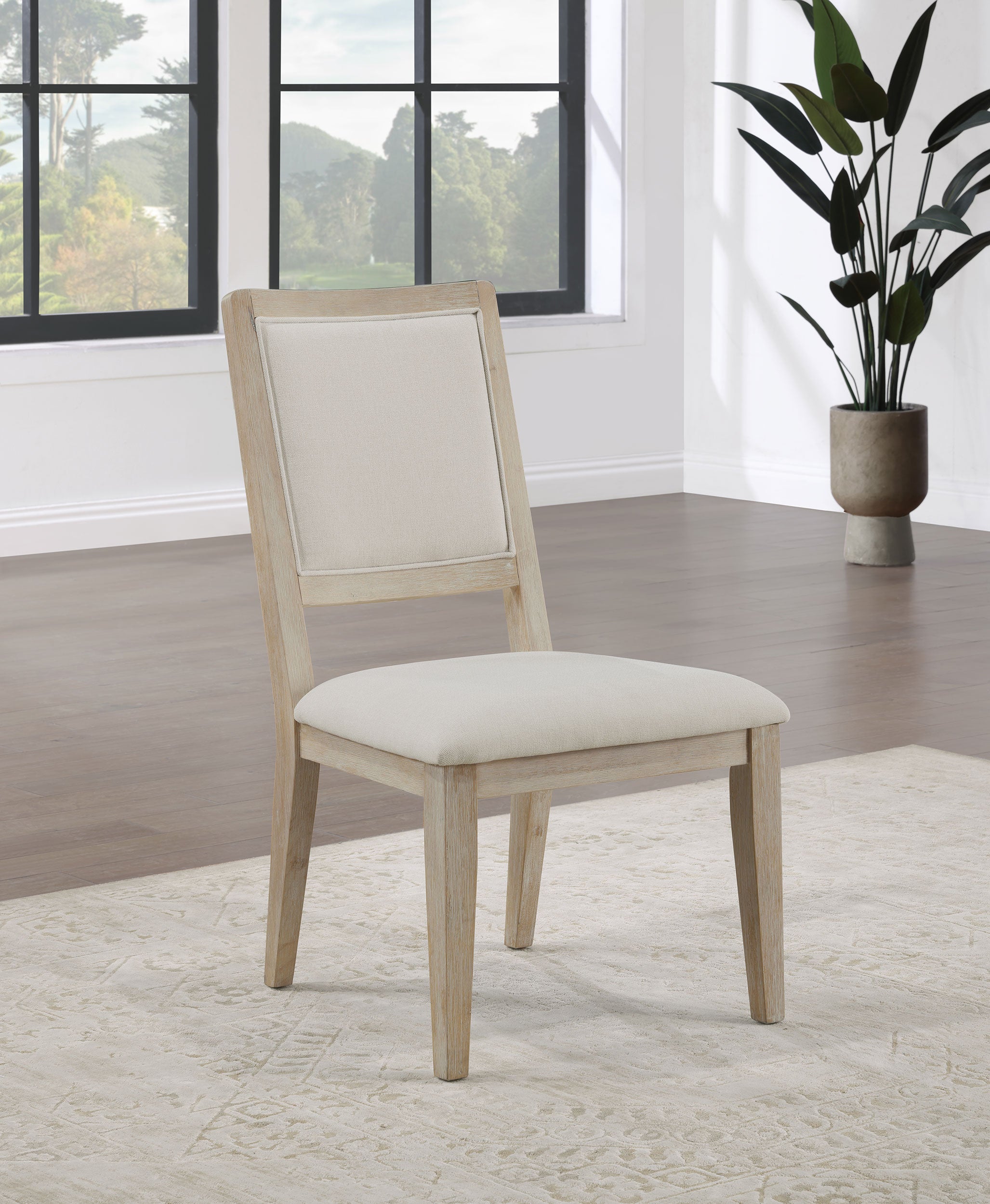 Trofello Cushioned Dining Side Chair White Washed (Set of 2) — view 2