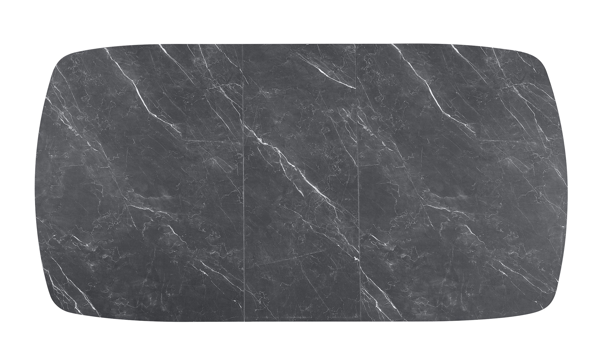 Potero 73-inch Faux Marble Extension Leaf Dining Table Black — view 7