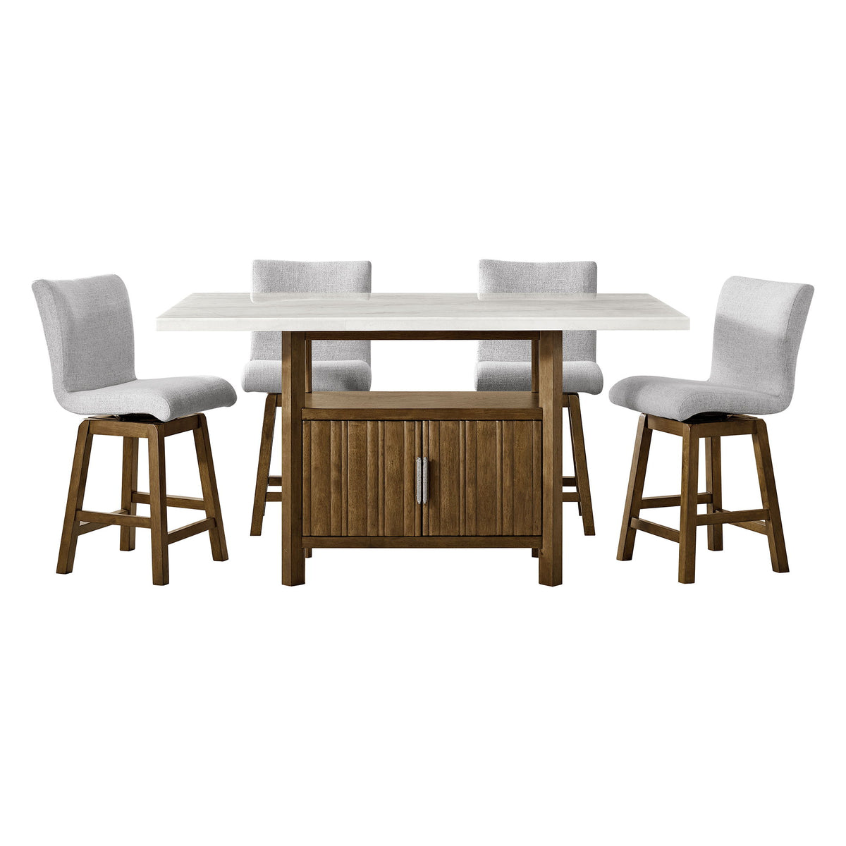 Carmela Counter Height Dining Set in Dark Brown by Elements International