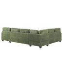 Upholstered U-Shaped Sectional Sofa With Movable Ottoman And Side Storage Pockets