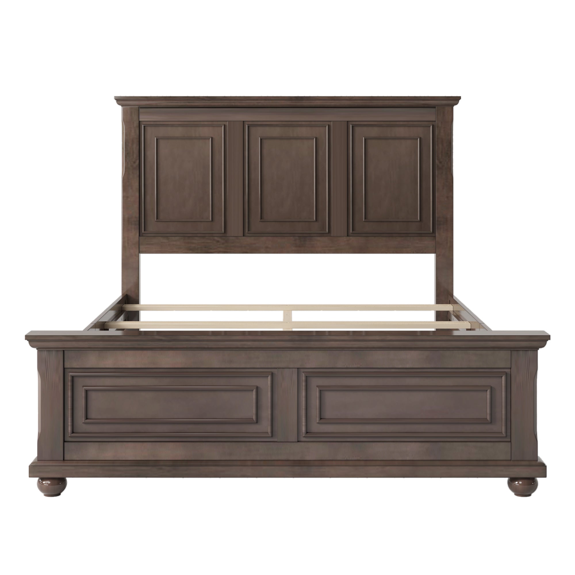 Traditional Town and Country Style Pinewood Vintage Queen Bed, Rich Brown - Atlantic Fine Furniture Melbourne FL
