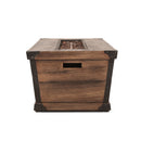 Outdoor Patio Rectangle Gas Burning Fire Pit 50, 000 Btu, Wood Pattern - Brown
