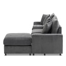 Sectional With Bluetooth Speakers L Shaped Couch With Console USB Charger, Cup Holders Storage Ottoman Deep And Wide Seat Cloud Sofa