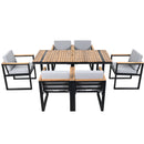 7 Pieces Outdoor Dining Set Patio Dining Table And Chair Set With And Removable Cushions For Patio