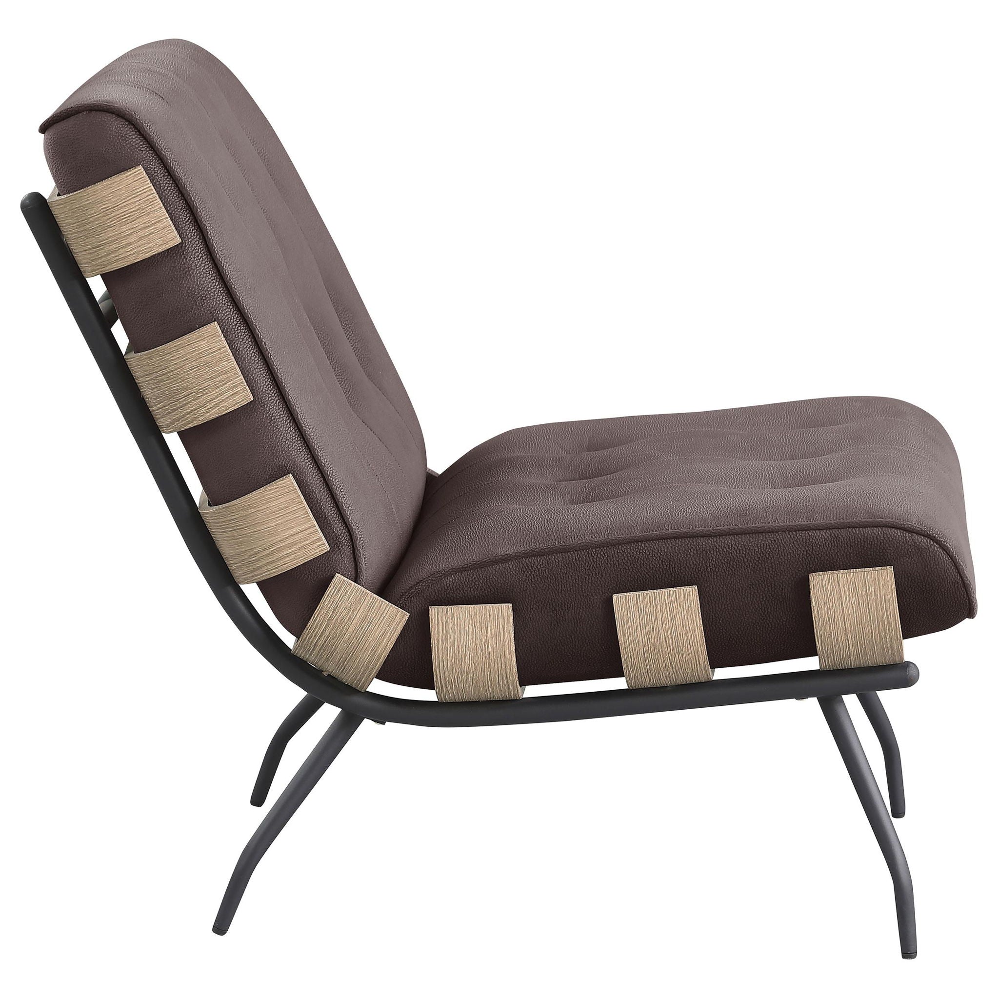 Aloma Upholstered Tufted Armless Accent Chair Brown - Atlantic Fine Furniture Melbourne FL
