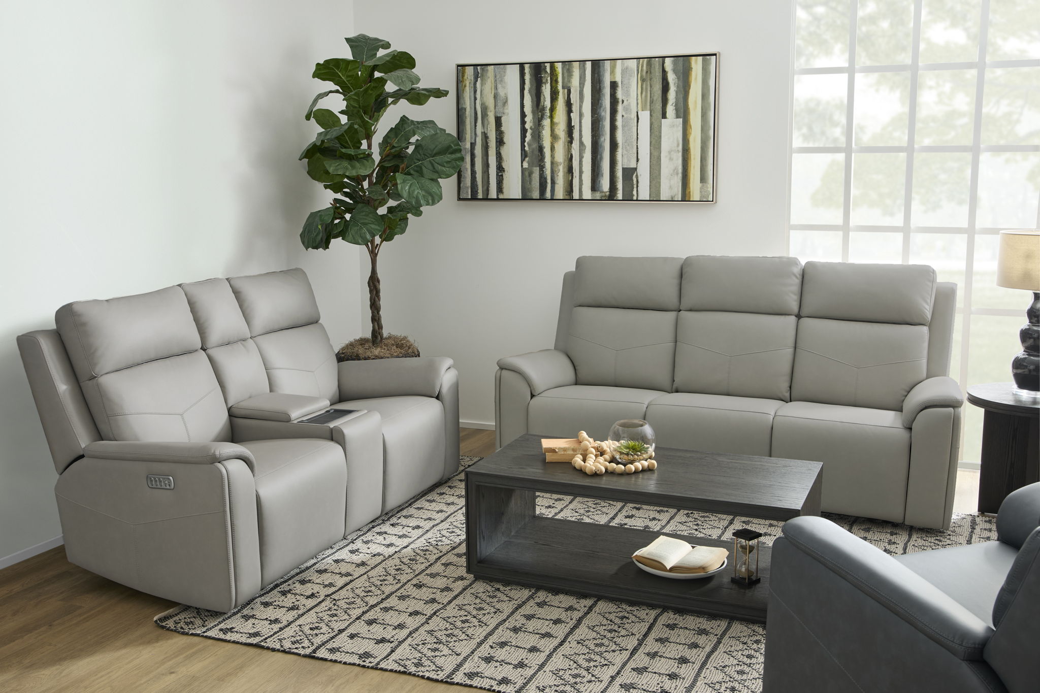 Vernon - Power Reclining Loveseat With Console, Power Headrests, Lumbar, Heat & Massage