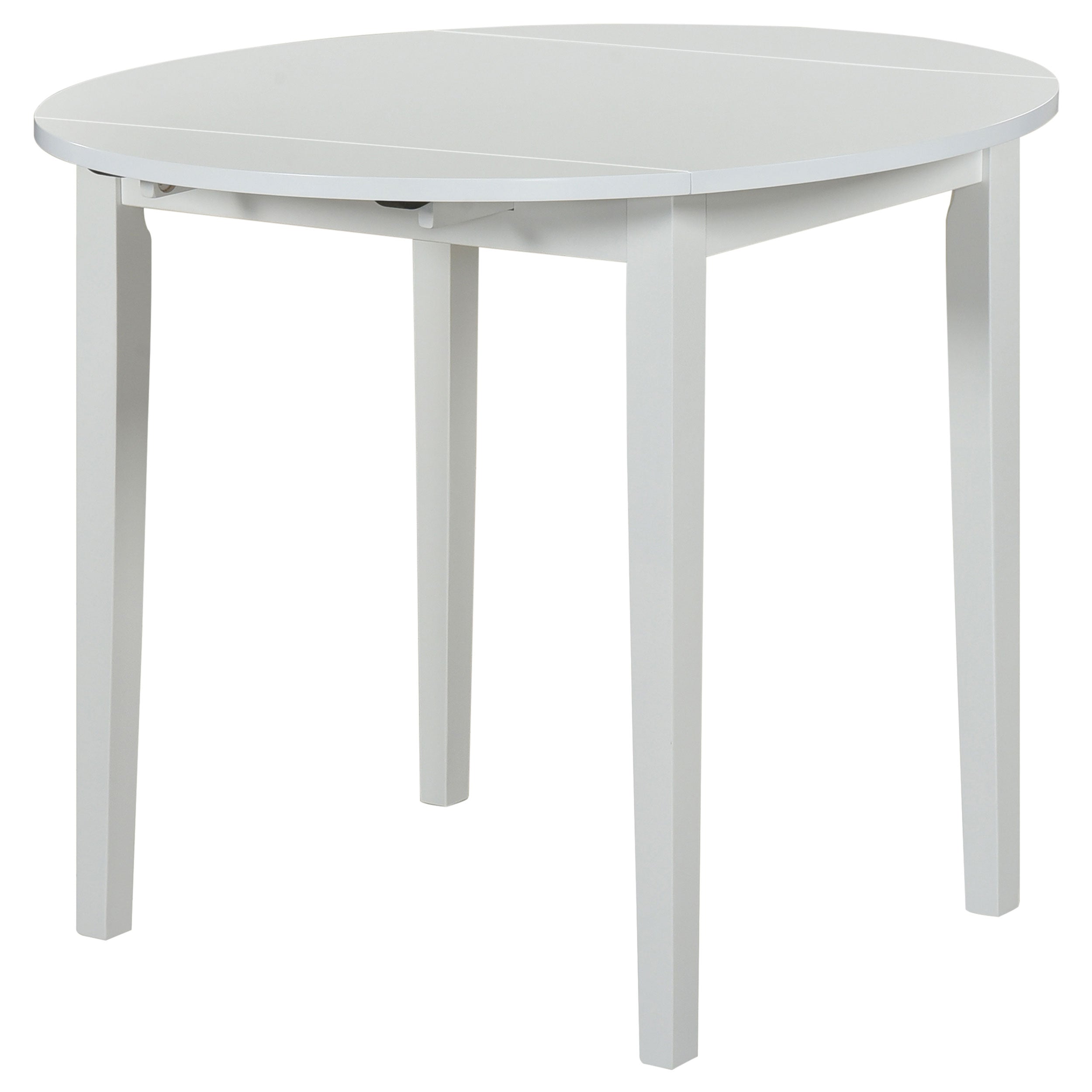 Bucknell 3-piece Round Drop Leaf Dining Table Set White — view 4