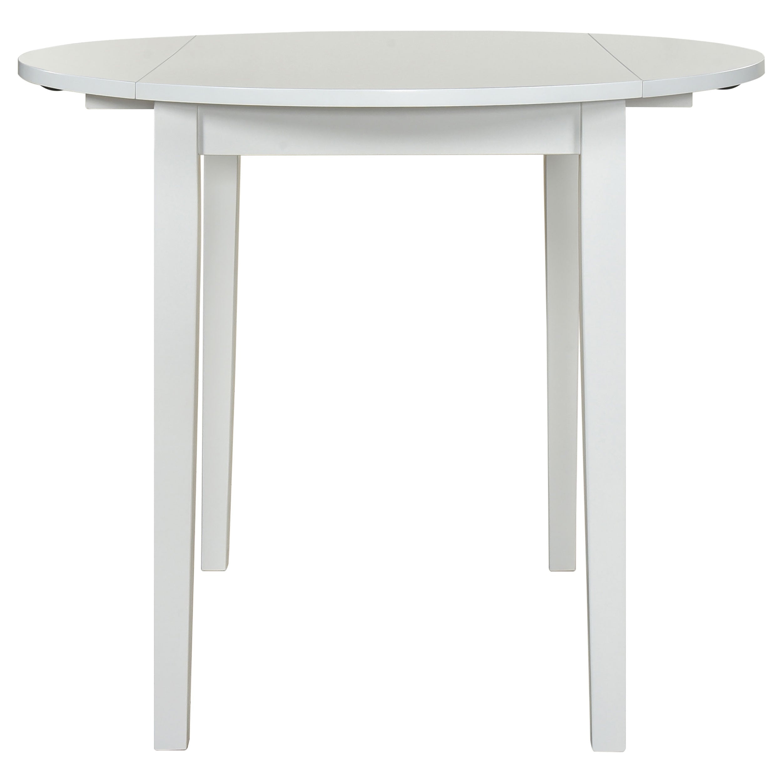 Bucknell 3-piece Round Drop Leaf Dining Table Set White — view 5