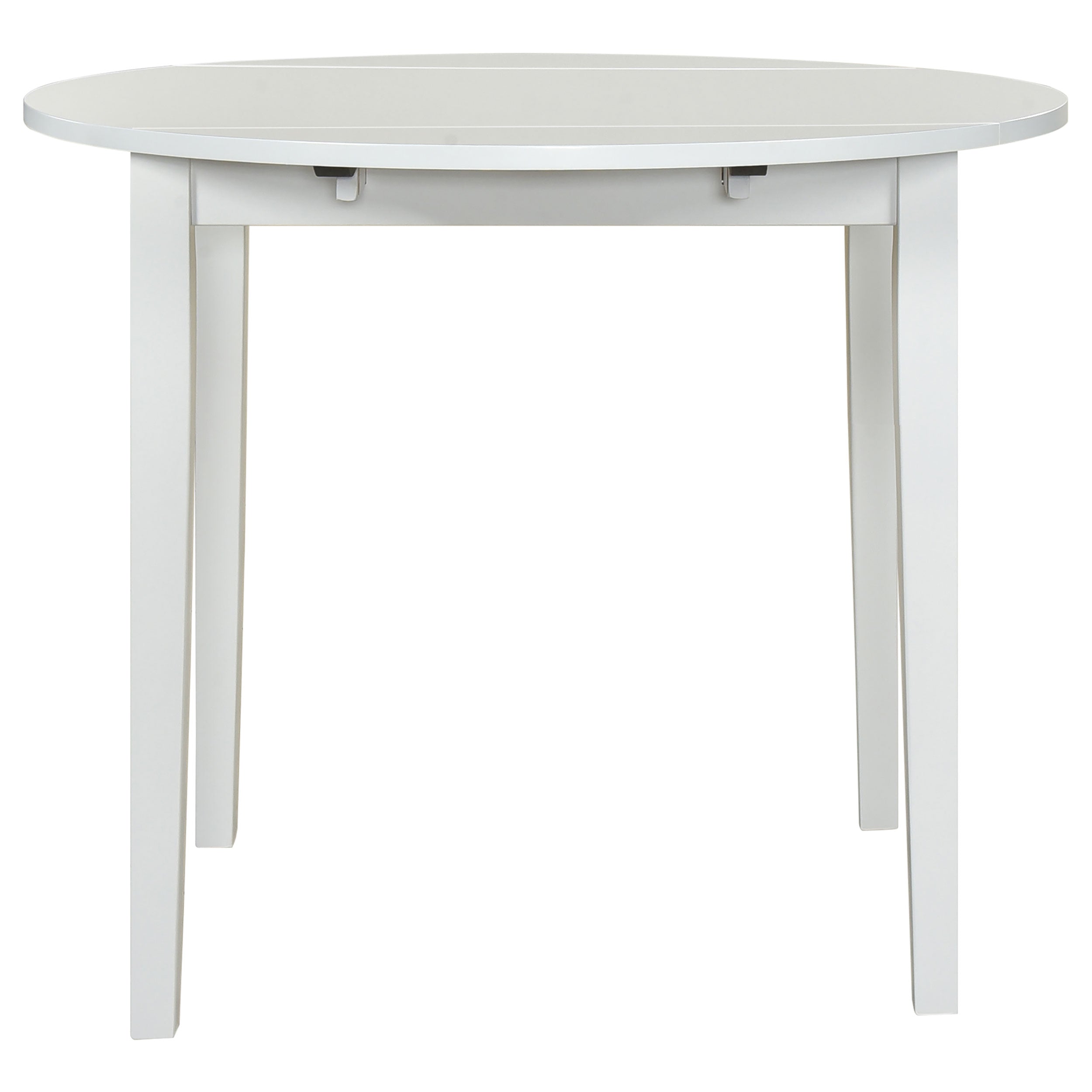 Bucknell 3-piece Round Drop Leaf Dining Table Set White — view 6