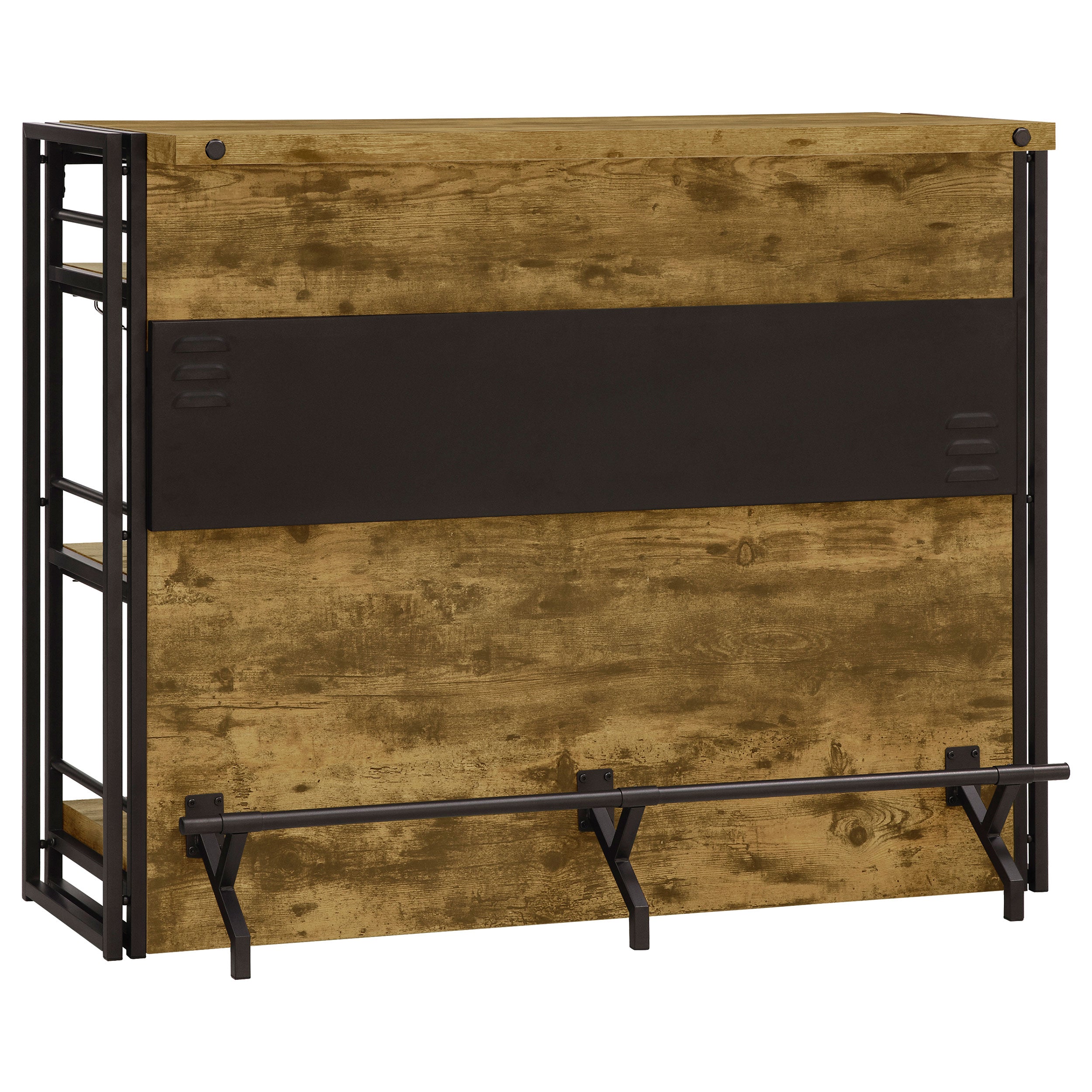 Renaldi 3-shelf Home Bar Wine Cabinet Rustic Nutmeg — view 1