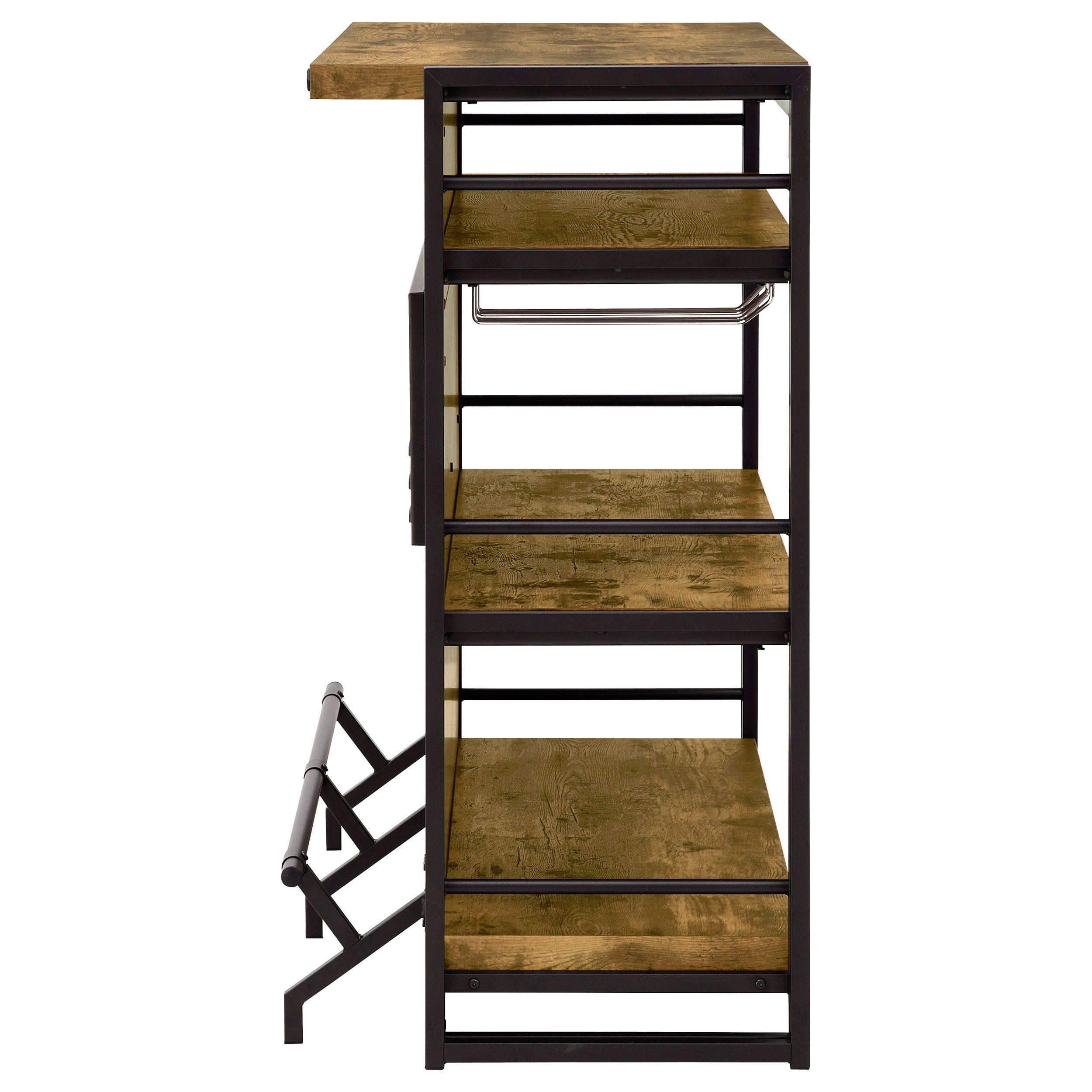 Renaldi 3-shelf Home Bar Wine Cabinet Rustic Nutmeg — view 5
