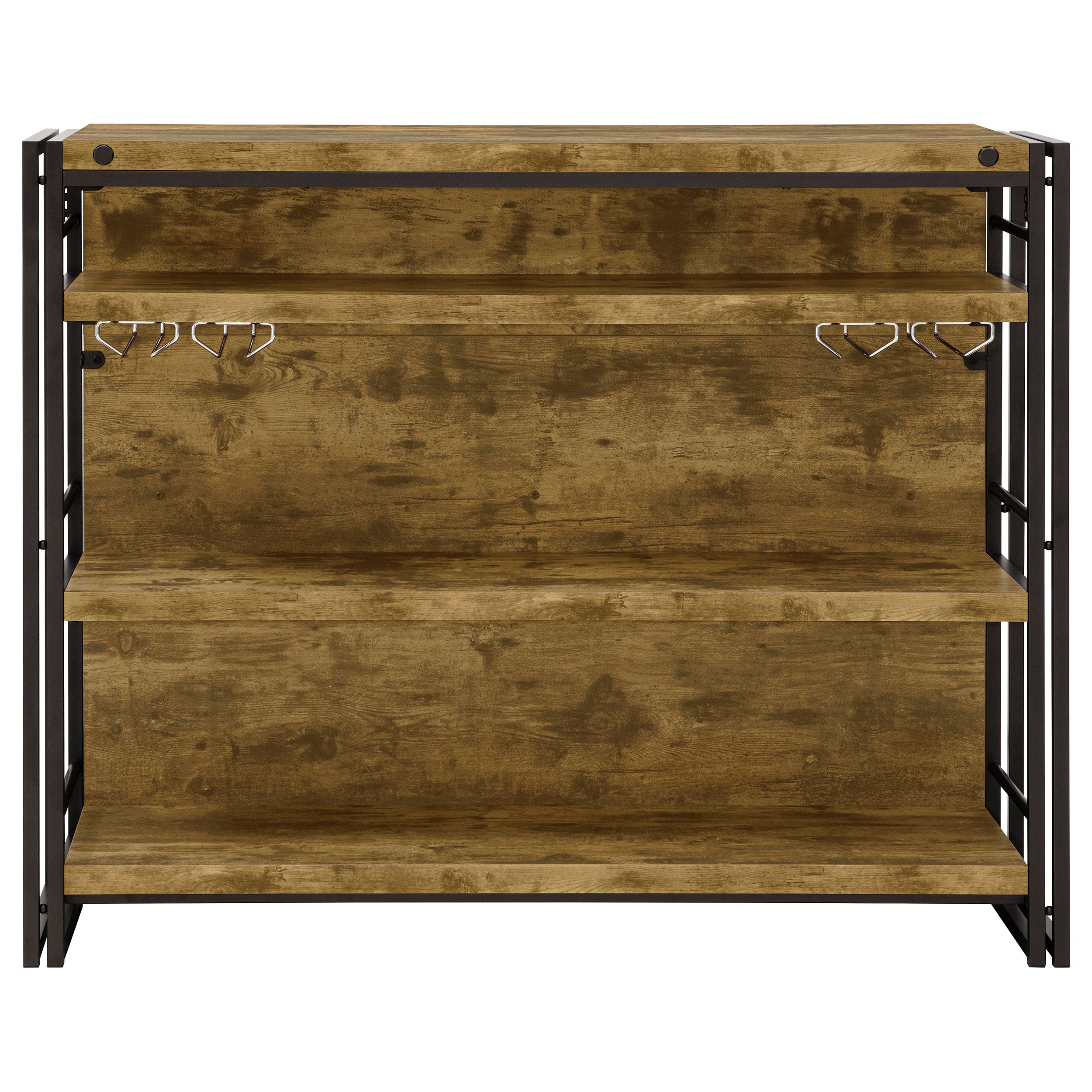 Renaldi 3-shelf Home Bar Wine Cabinet Rustic Nutmeg — view 6