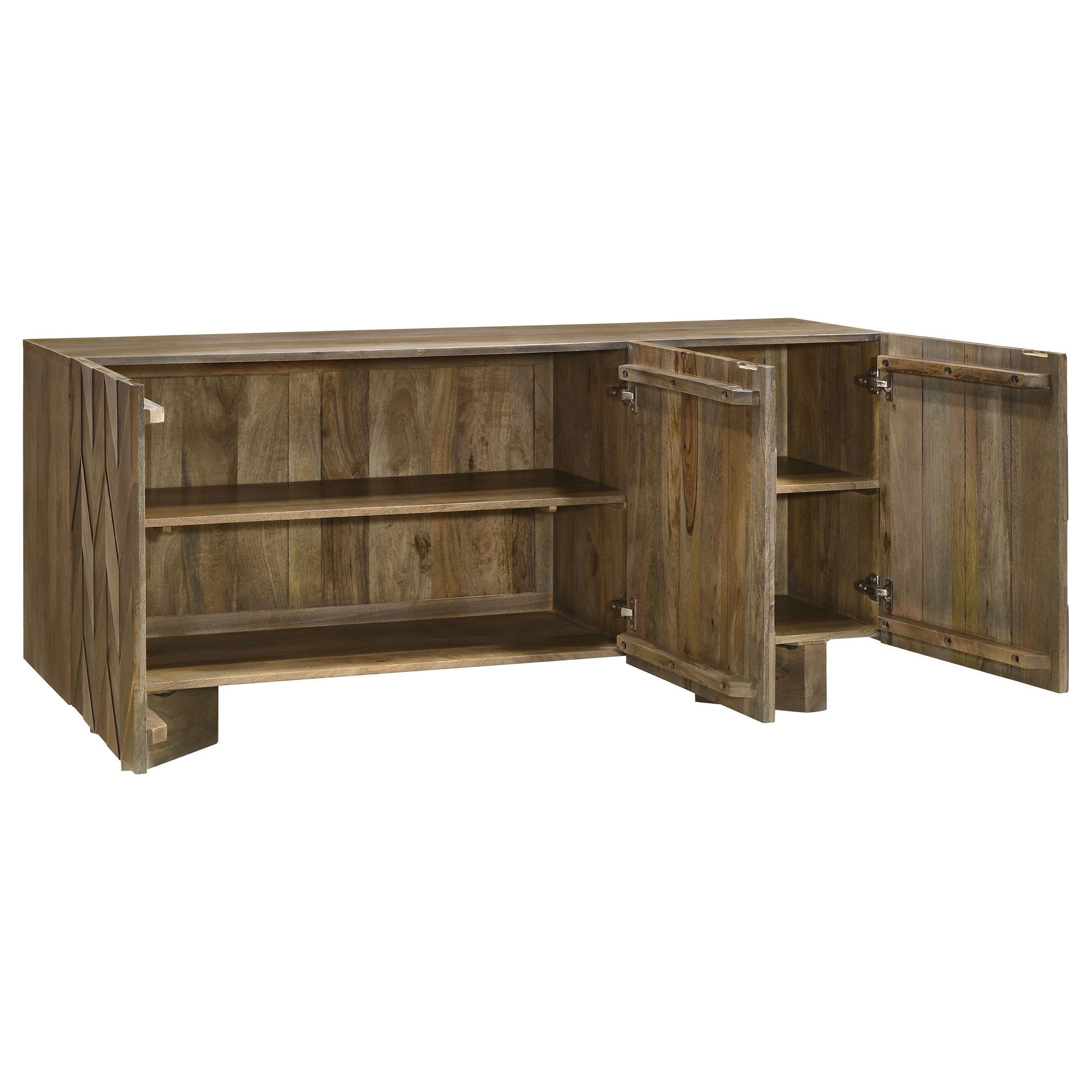 Tyler 3-door Solid Wood Sideboard Buffet Cabinet Mango Brown — view 4