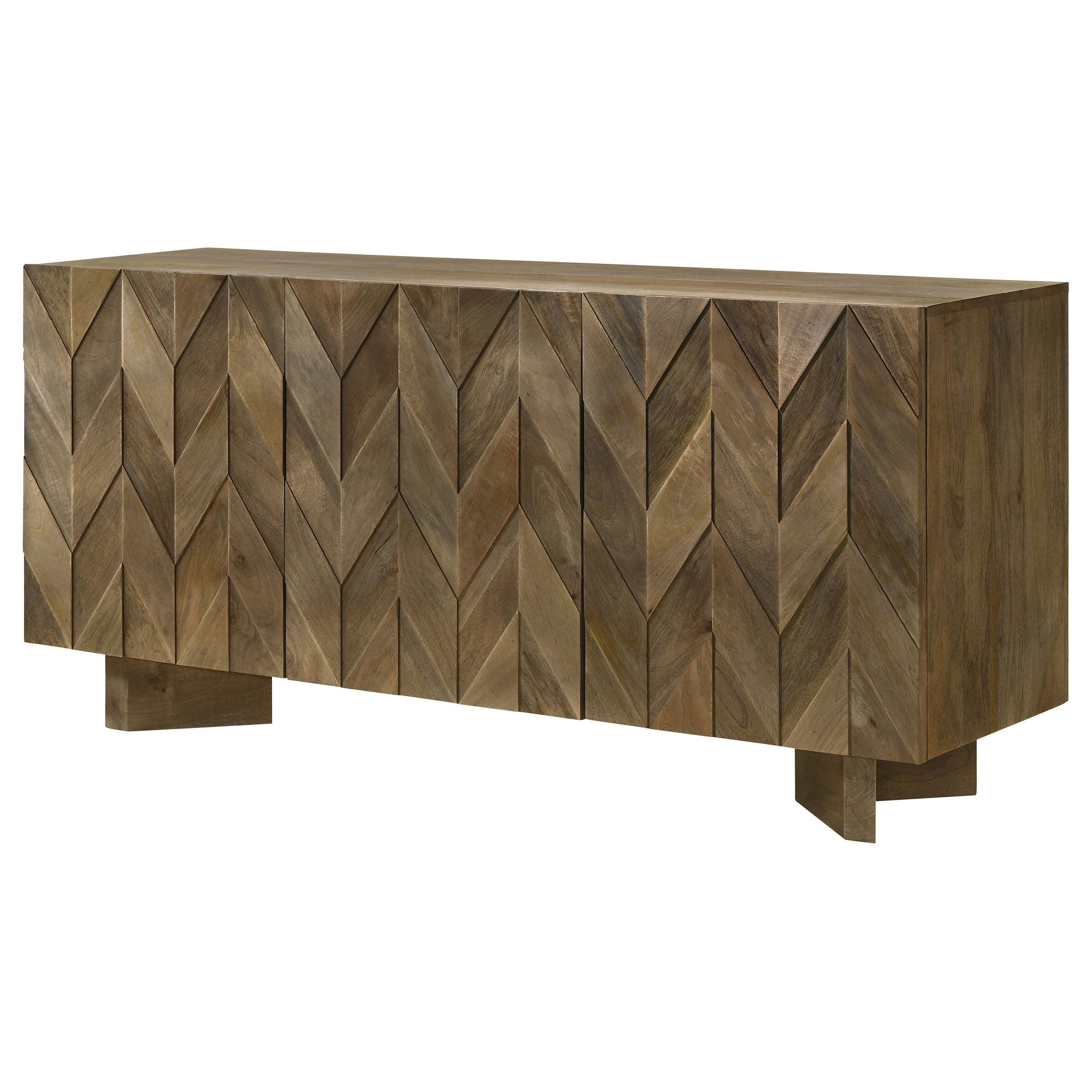 Tyler 3-door Solid Wood Sideboard Buffet Cabinet Mango Brown — view 5