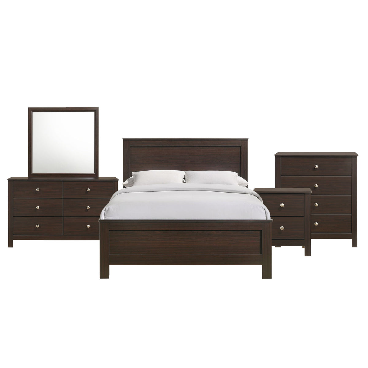 Sami Youth Panel Bedroom Set in Dark Brown by Elements International, view 3