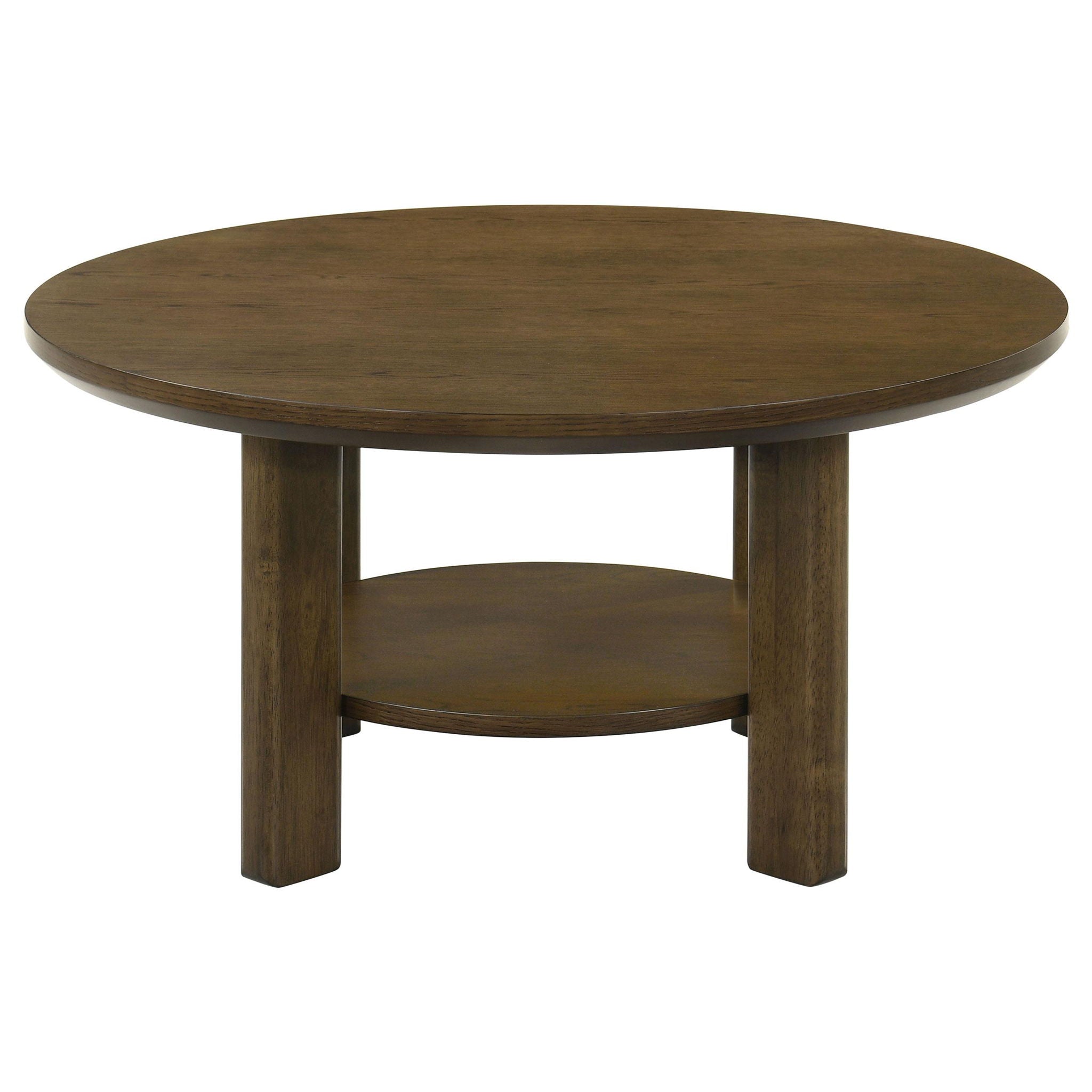Ottowa 2-piece Round Wood Coffee Table Set Brown - Atlantic Fine Furniture Melbourne FL