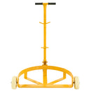 Steel Drum Dolly 55 Gallon Capacity Oil Barrel Mover With Wheels Low Profile Caddy - Yellow