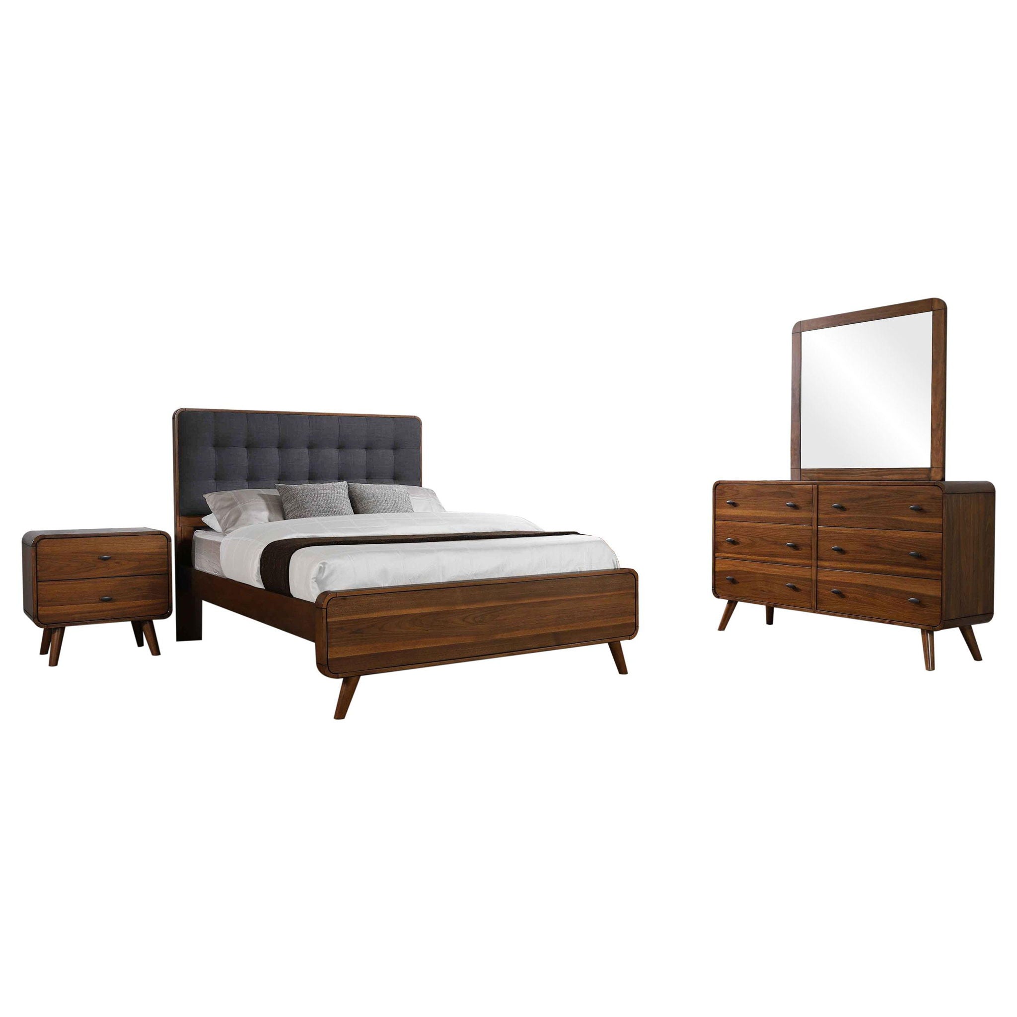 Robyn 4-piece Eastern King Bedroom Set Dark Walnut
