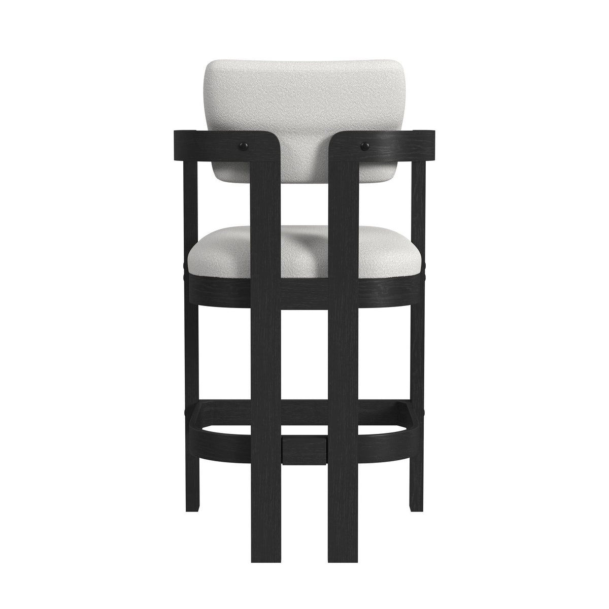 Portland Arm Barstool (Set of 2) in Black / White by Elements International, view 2