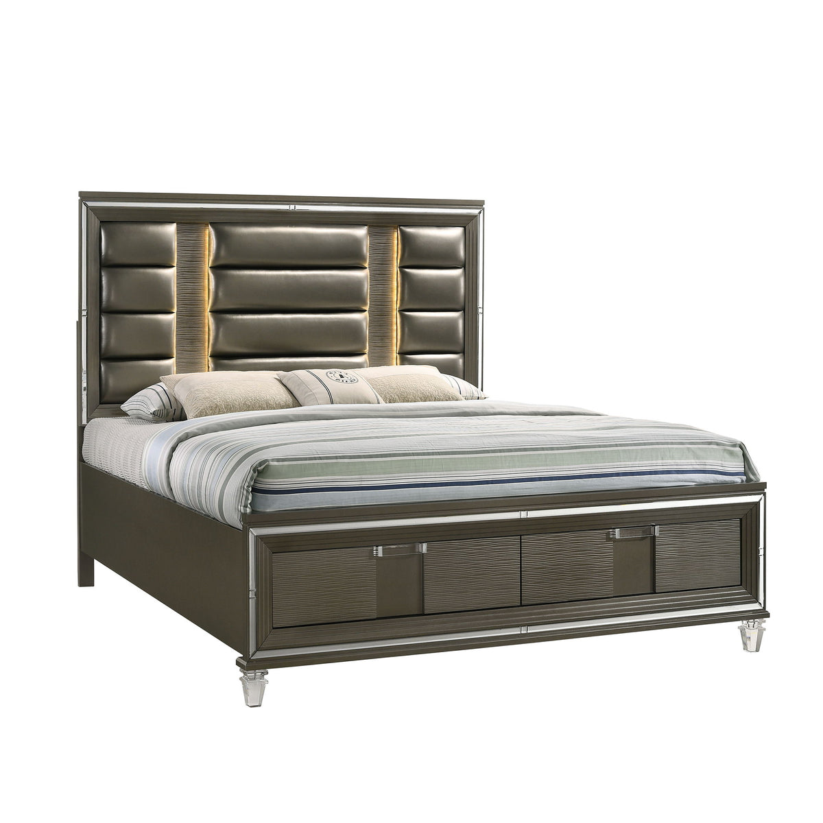 Twenty Nine 2-Drawer Storage Bed in Dark Gray by Elements International