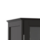 Minimalist Buffet Cabinet With Double Glass Doors And Drawer