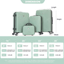 4 Piece Lightweight Suitcase, Makeup Box, Aircraft Wheels