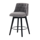 Swivel Bar Stools & Button Tufted Back (Set of 2)