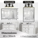 Rectangular Bathroom Mirror Square Angle Metal Frame Wall Mounted Hanging Plates Wall Mount Mirror For Bathroom (Horizontal & Vertical)