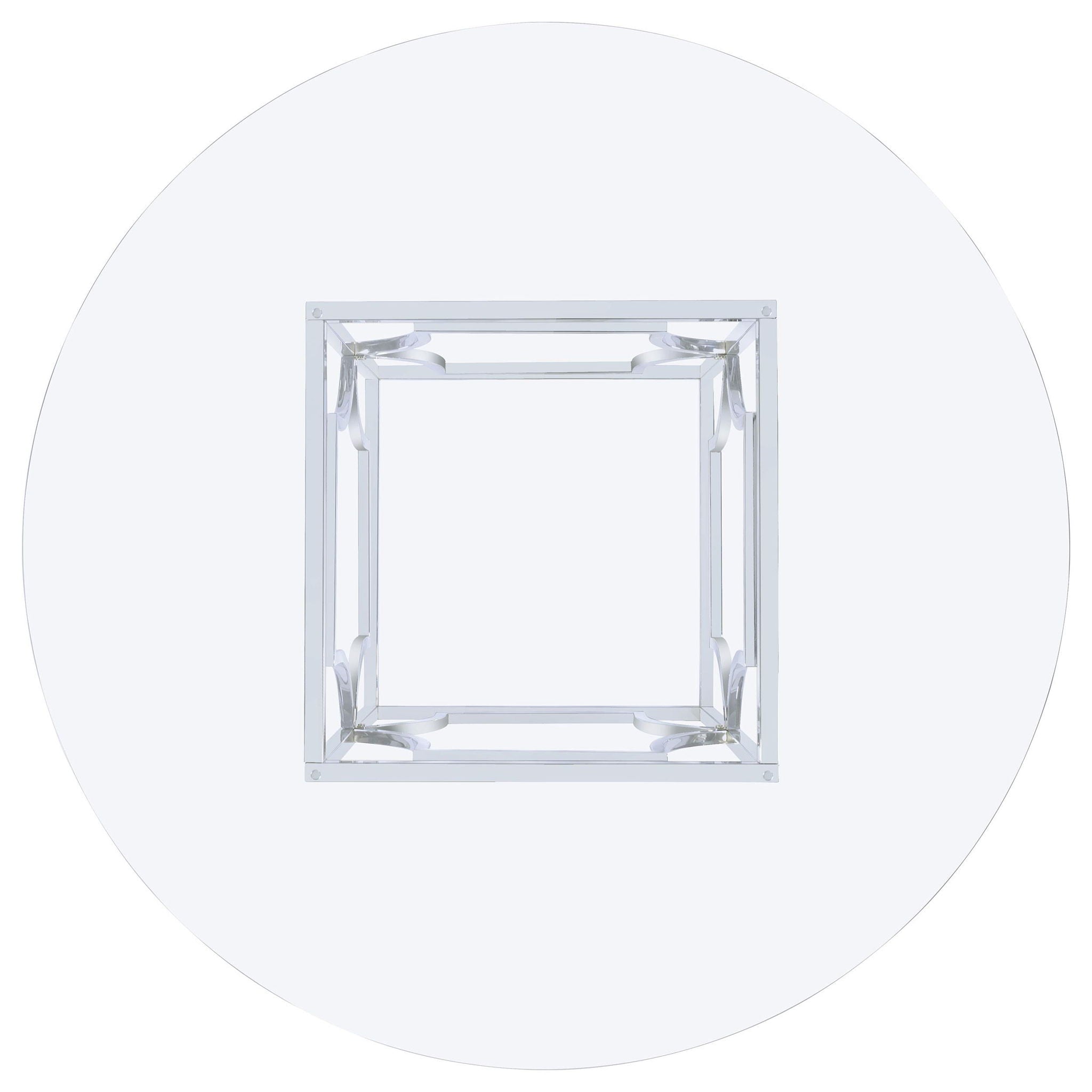 Starlight Round 54-inch Glass Top Metal Dining Table Chrome