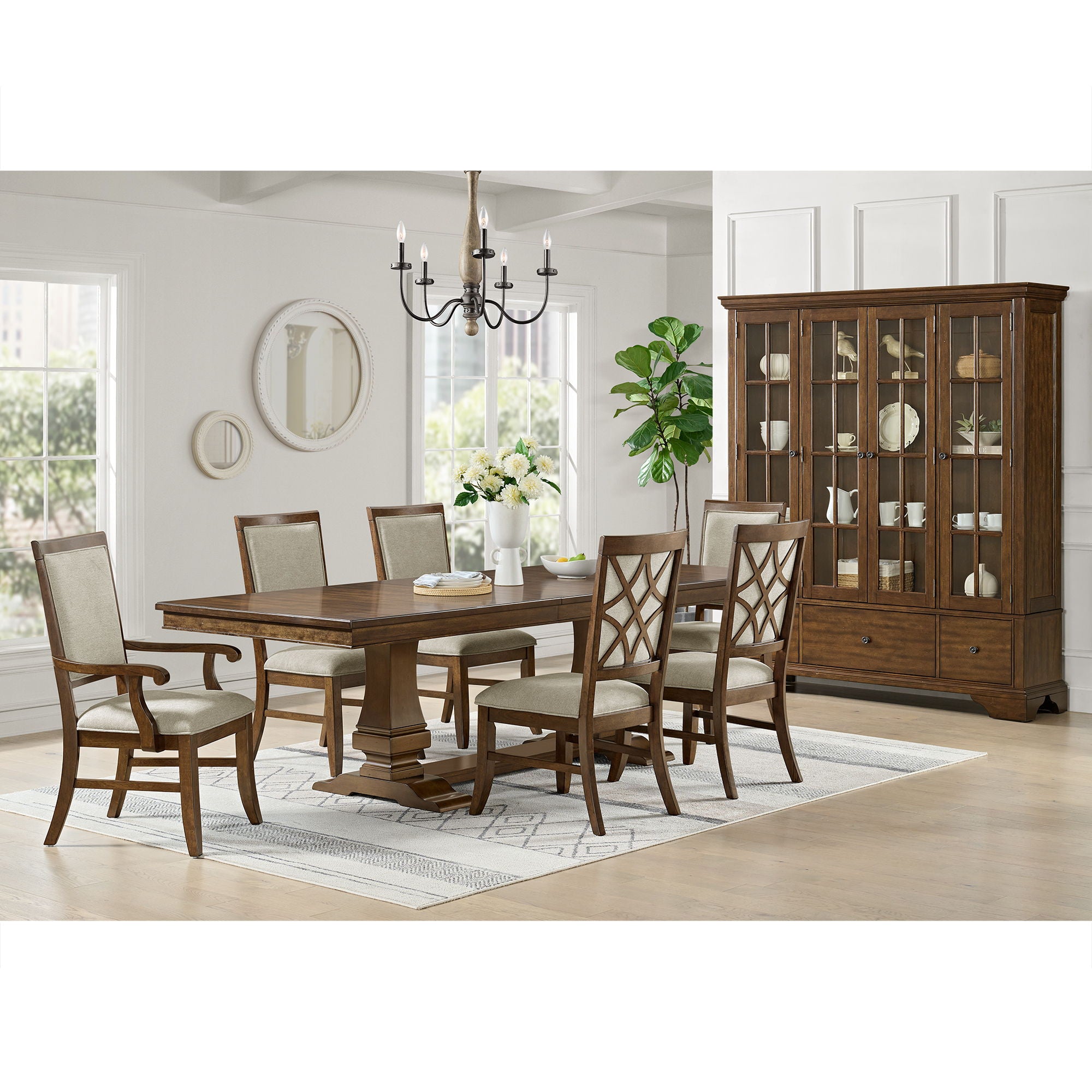 Phillipe - Complete Curio - Cherry - Atlantic Fine Furniture Melbourne FL