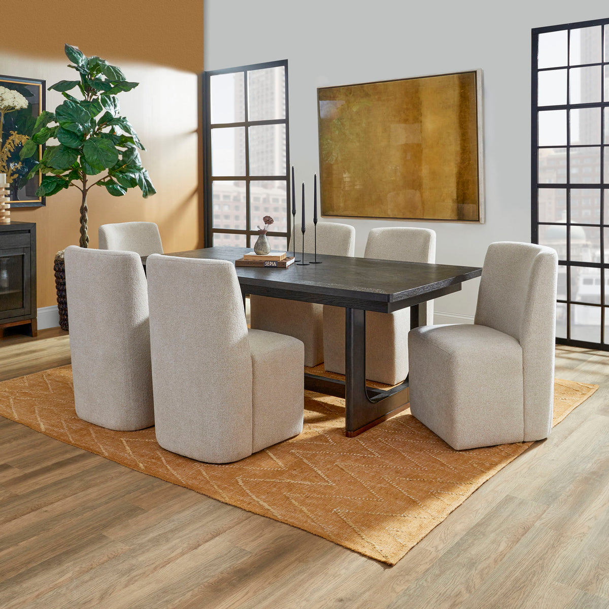 Waterfall - Upholstered Dining Chair (Set of 2) - Beige / Deep Ebony