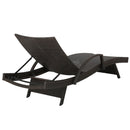 Salem - Contemporary Wicker Chaise Lounge With Arm, Weather Resistant