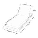 Premium Acacia Wood Lounge Chaise Set With Water Resistant Cushions, Adjustable Recline - Cream / Teak