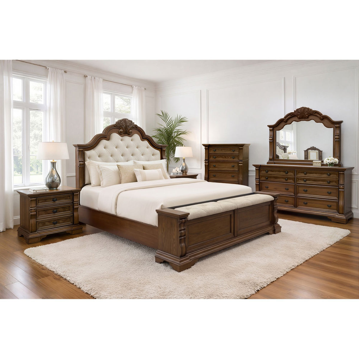 Alamonte Chest With Lift Top And Jewelry Box in Medium Brown by Elements International