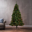 7' Noble Hinged Christmas Tree With 500 Multilights - Green