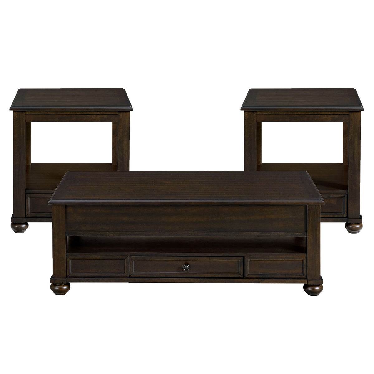 Wagner Occasional Table Set in Dark Brown by Elements International, view 2